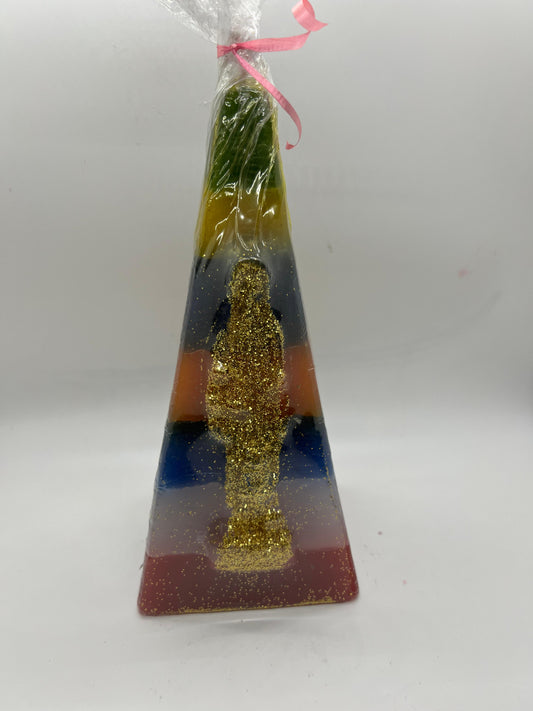 Vela pirámide Santa muerte preparada