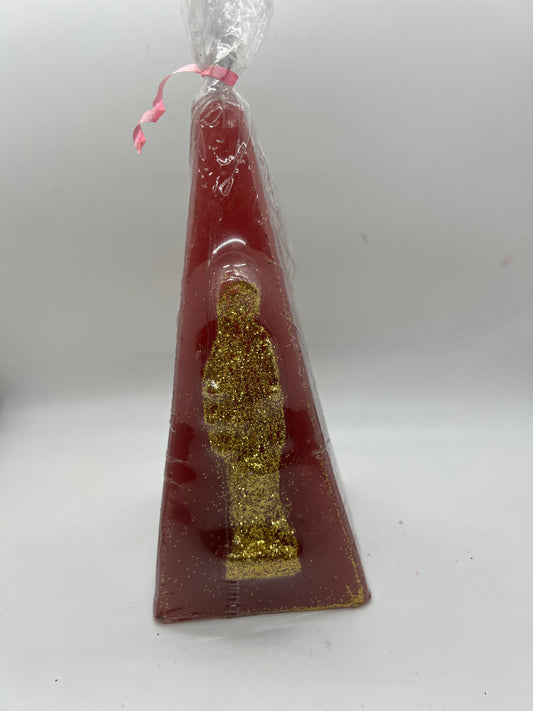 Veladora pirámide santa muerte pequeña preparada